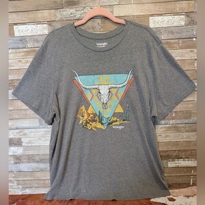 Wrangler Heather Gray Bull Graphic Tee